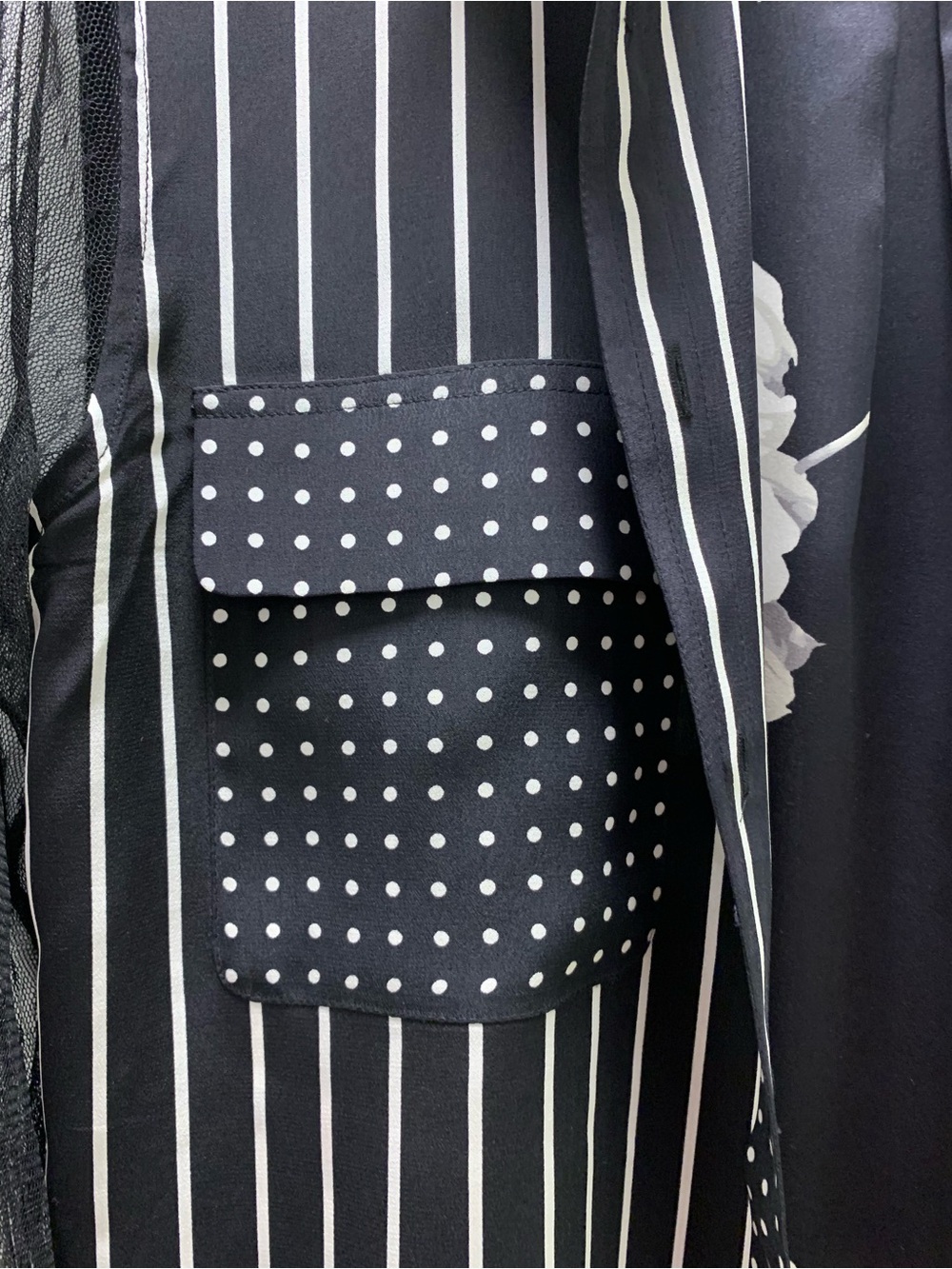 Equipment Black and White Polka Dot Blouse 100% silk, size S - Picture 3 of 8
